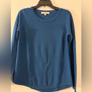 LOFT Women's Classic Blue Crew Neck Sweater